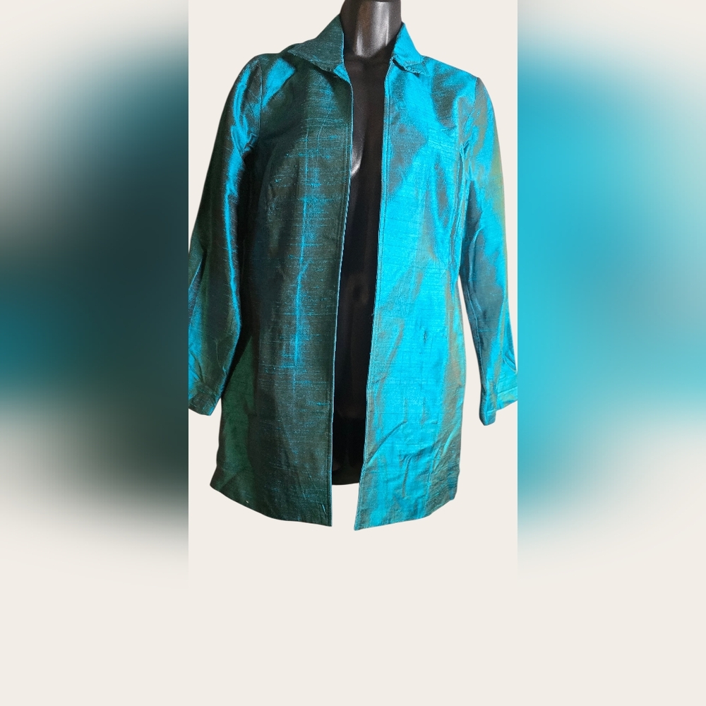 Chico's Silk Teal Jacket